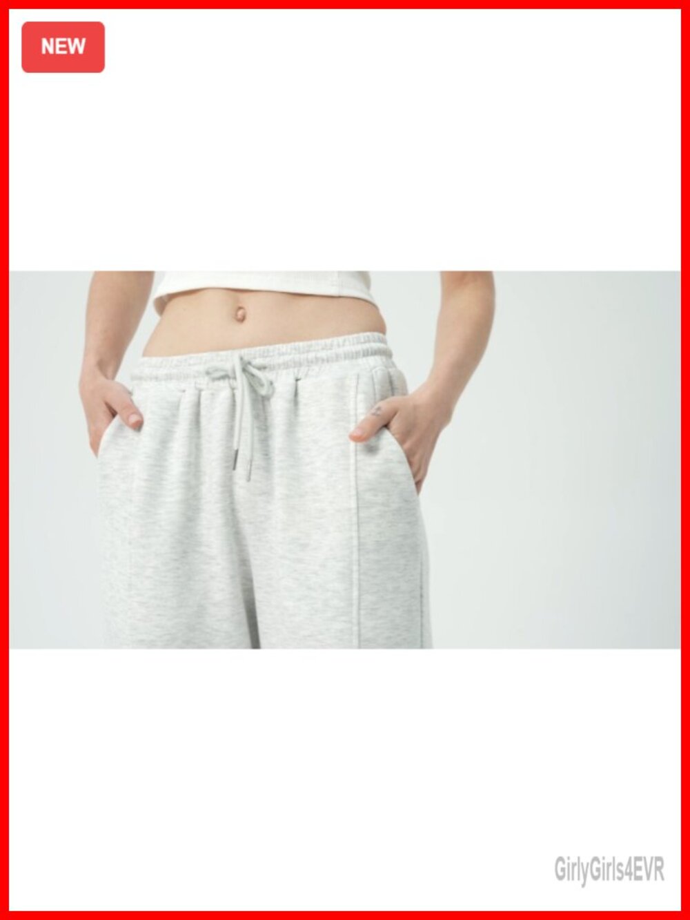 Wide Leg Sweatpants High Rise Drawstring Adjustable Hem Pockets - Picture 6 of 6
